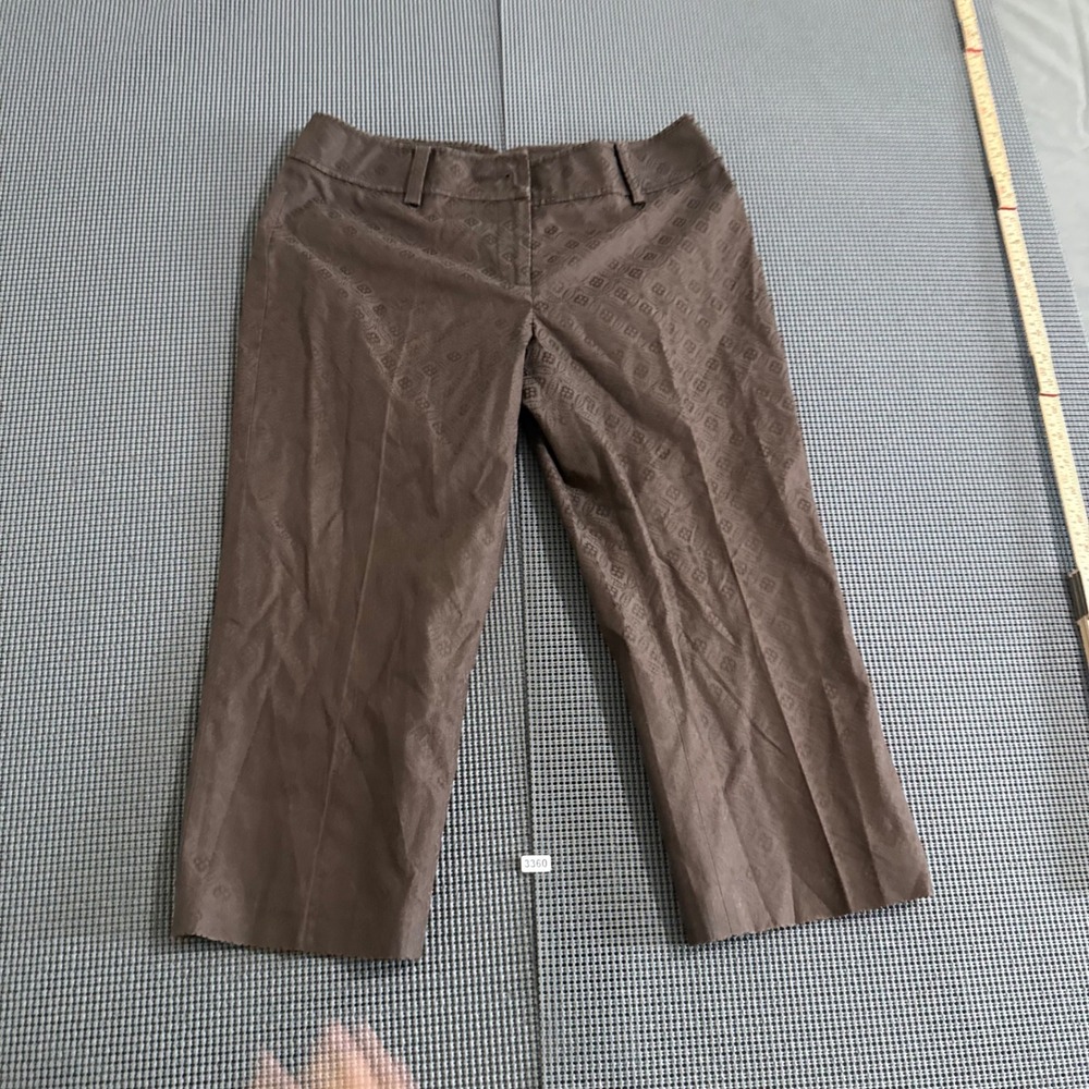 Ann Taylor Petites Margo Brown Jacquard Cropped Pants Size 2P